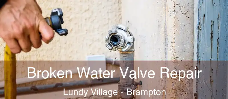 Broken Water Valve Repair Lundy Village - Brampton